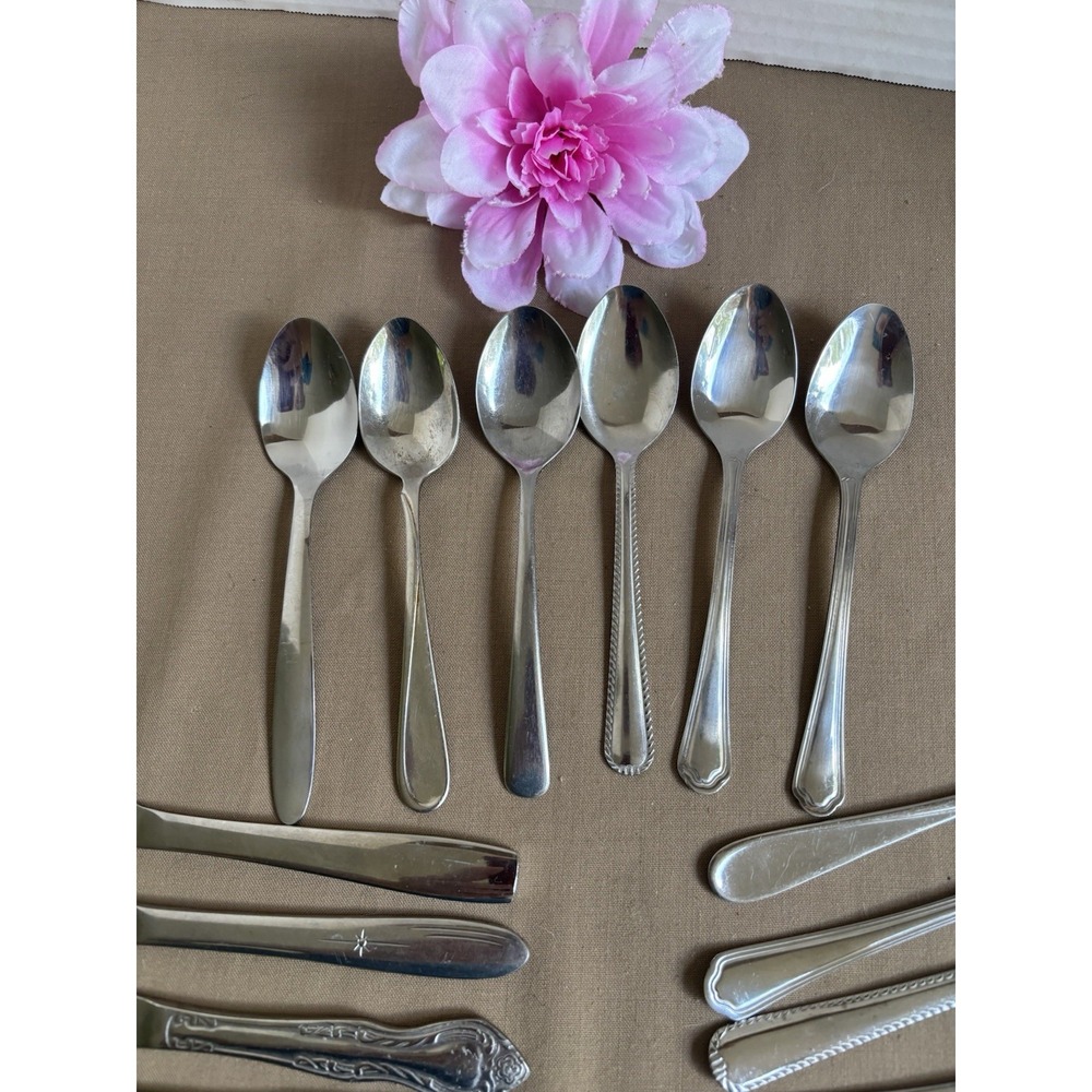 23 Pieces BOHO HIPSTER WEDDING Mismatched Stainless Silverware Lot